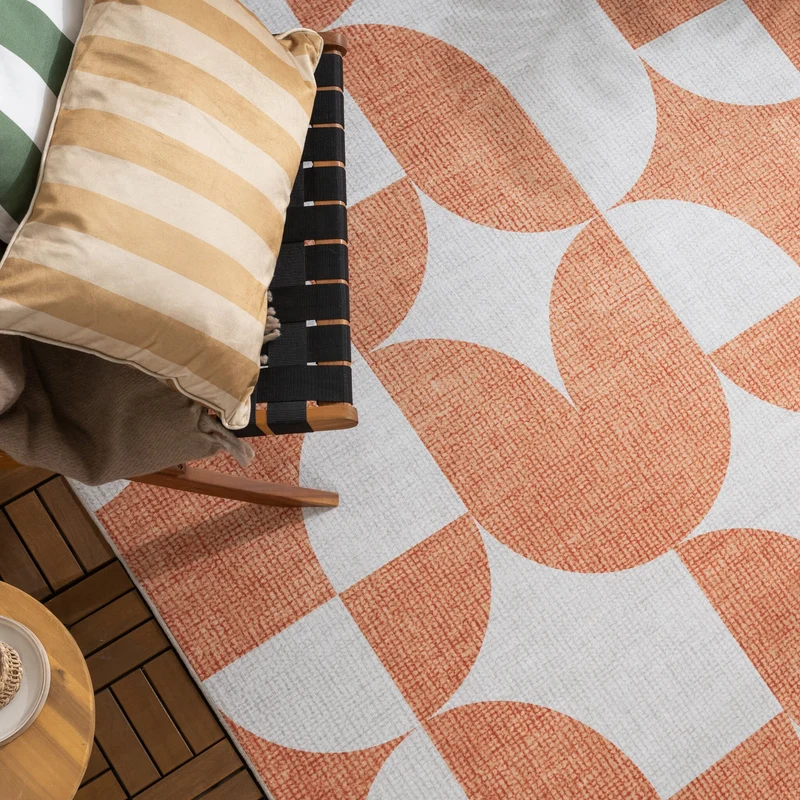 Gartenteppich Abstrakt - Groovy Tiles Terrakotta