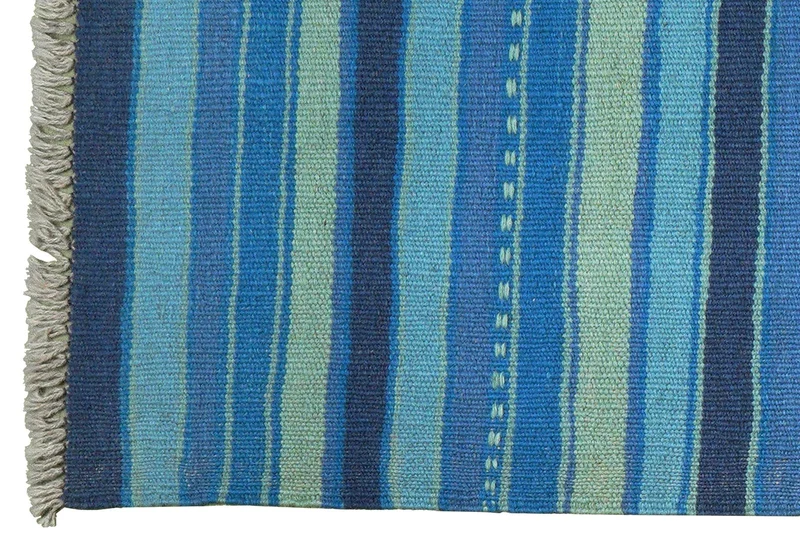 Kelim Gashgai · Handgewebt – Blau, 198x65 cm