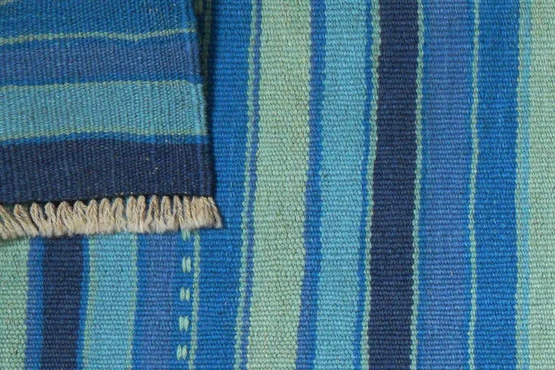 Kelim Gashgai · Handgewebt – Blau, 198x65 cm