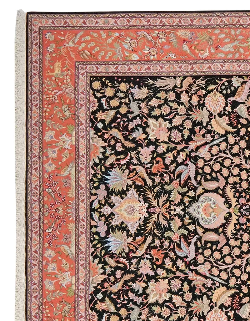 Tabriz 50 Raj · Handgeknüpft – Schwarz, 295x199 cm
