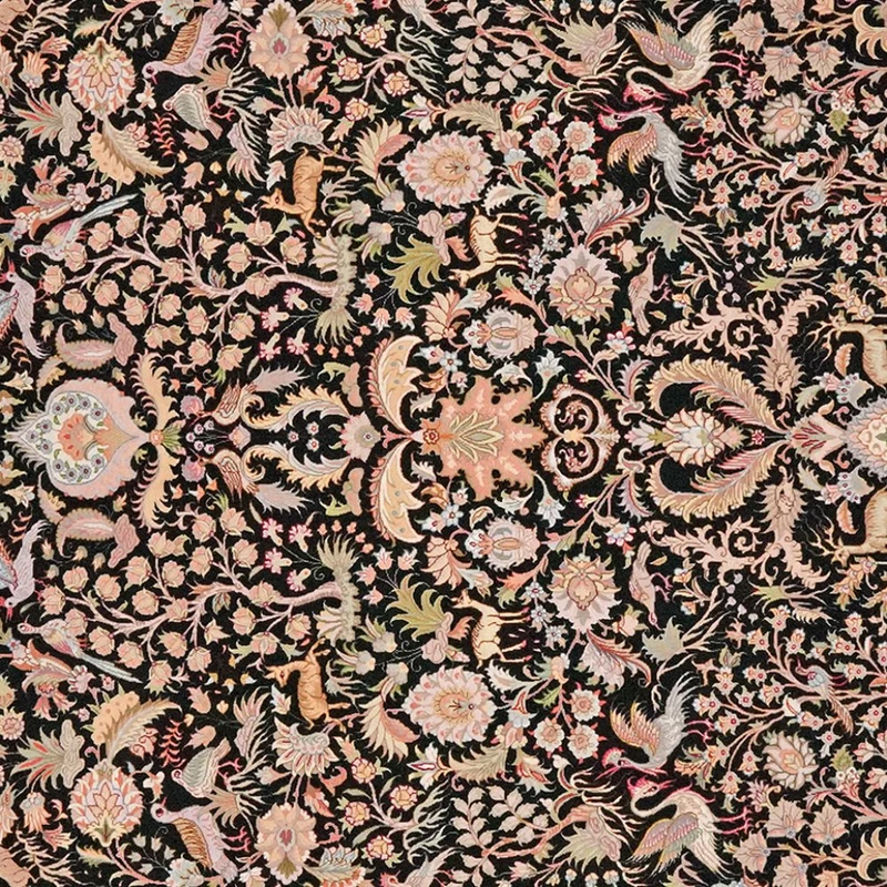 Tabriz 50 Raj · Handgeknüpft – Schwarz, 295x199 cm