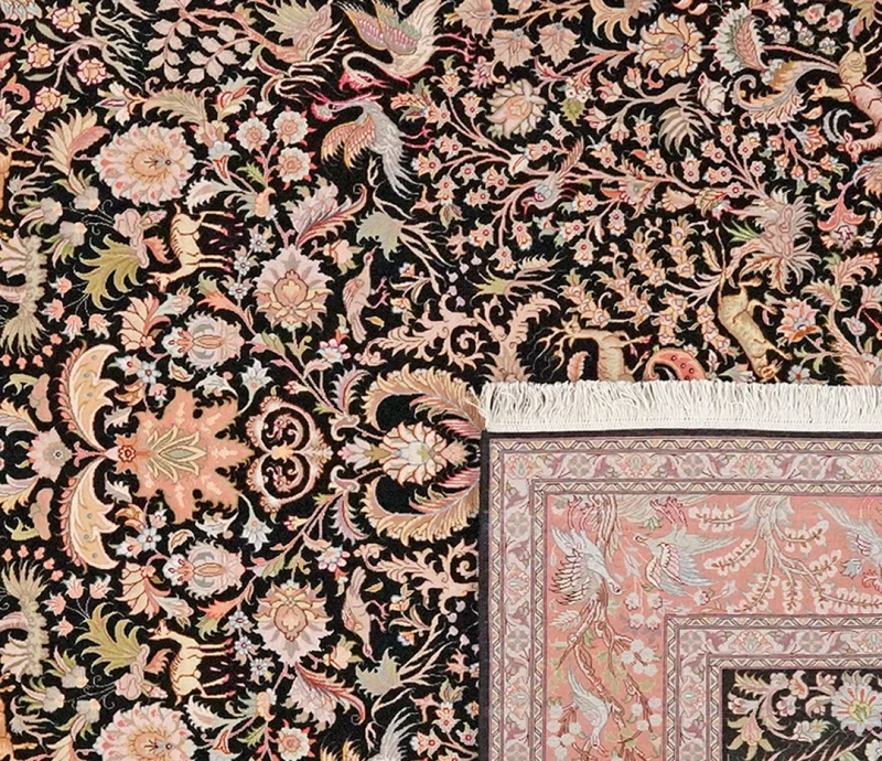 Tabriz 50 Raj · Handgeknüpft – Schwarz, 295x199 cm