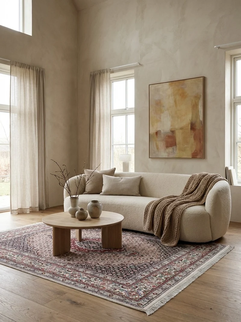 Moud Mahi · Handgeknüpft – Beige, 201x150 cm
