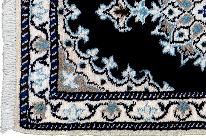 Nain 12La · Handgeknüpft – Blau, 61x40 cm