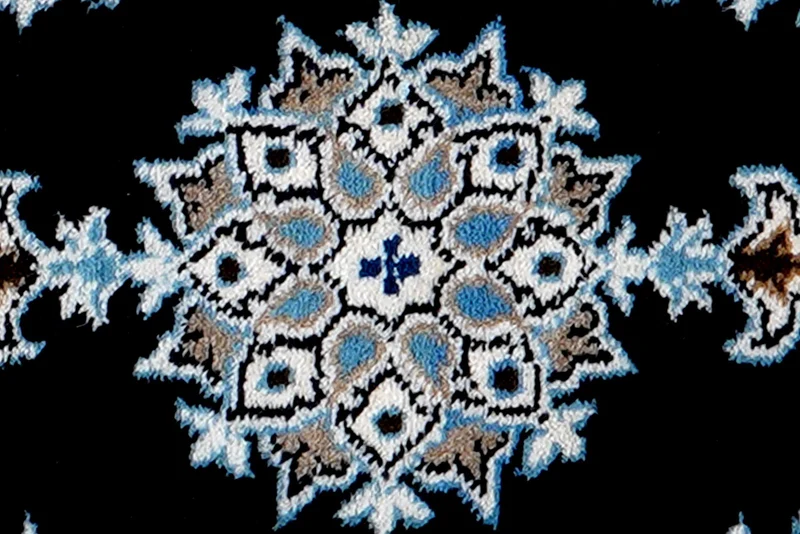 Nain 12La · Handgeknüpft – Blau, 61x40 cm