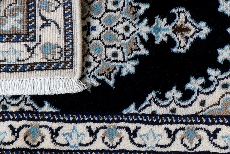 Nain 12La · Handgeknüpft – Blau, 61x40 cm