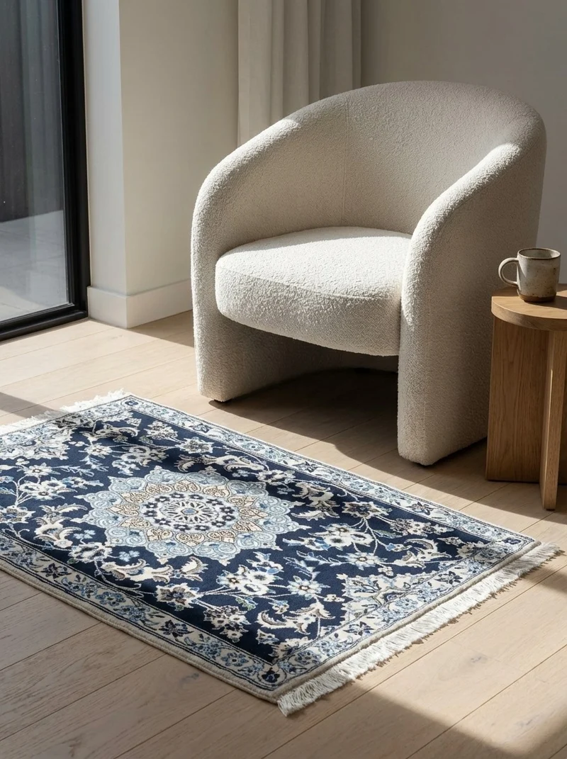 Nain 9La · Handgeknüpft – Blau, 119x78 cm