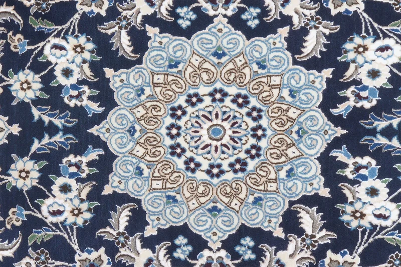 Nain 9La · Handgeknüpft – Blau, 119x78 cm