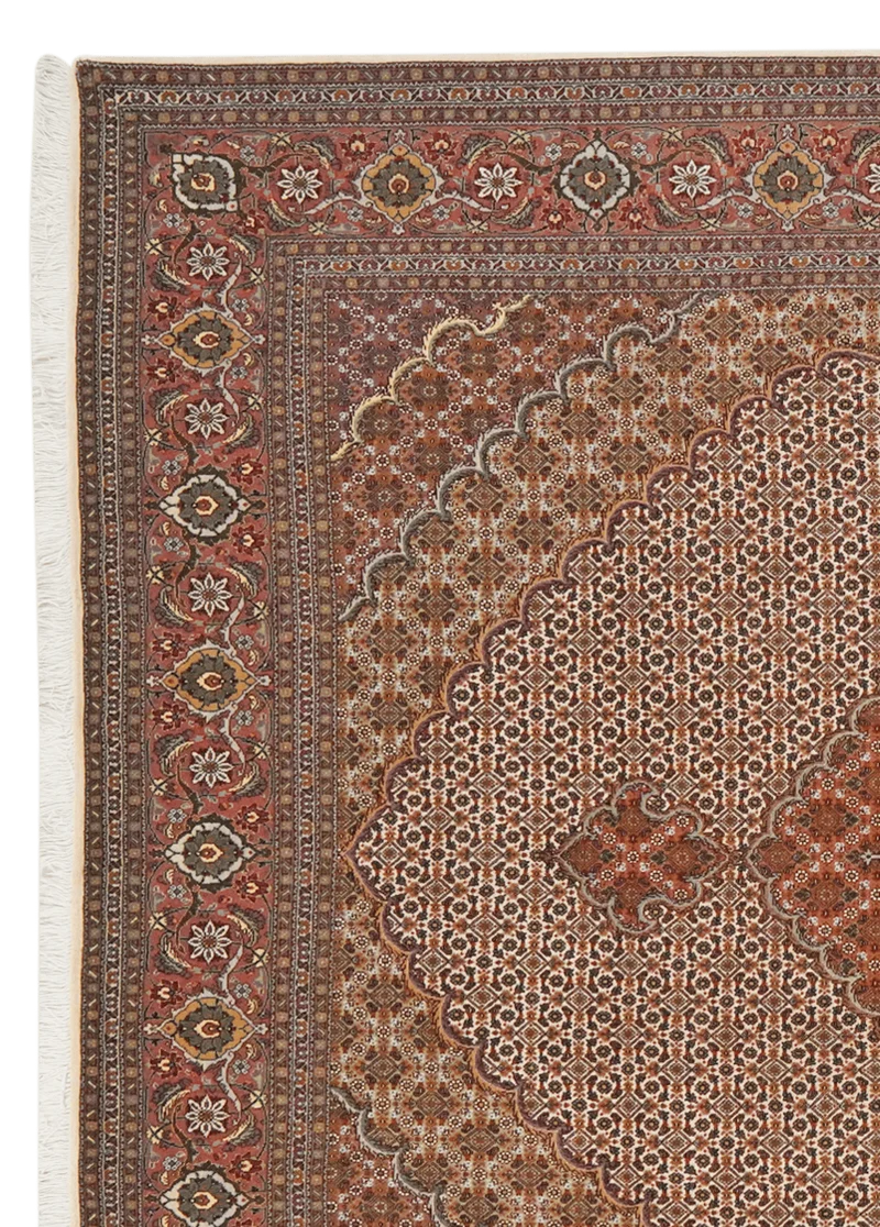 Tabriz 50 Raj · Handgeknüpft – Braun, 253x202 cm