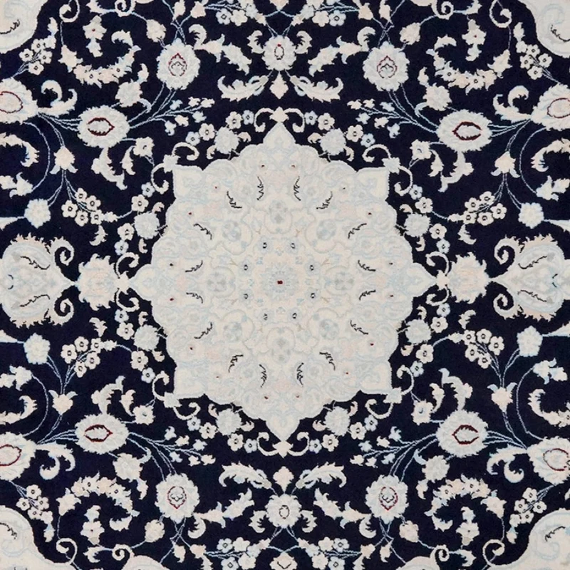 Nain 12La · Handgeknüpft – Blau, 355x251 cm