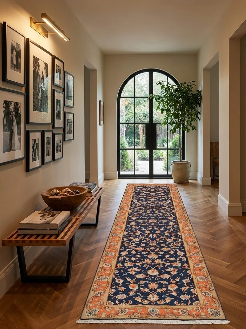 Tabriz 50 Raj · Handgeknüpft – Blau, 281x79 cm
