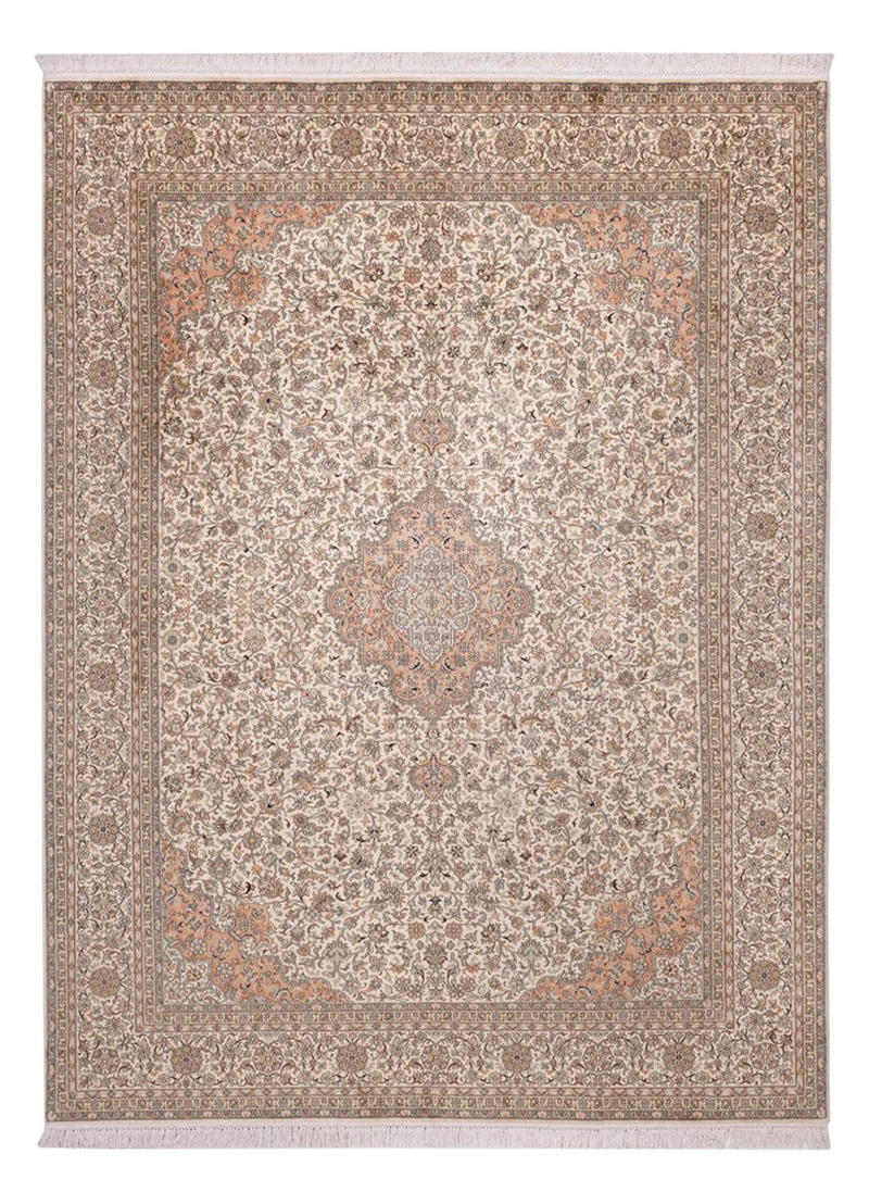 Kaschmir Seide Teppich 244x329cm - Orientteppich - beige
