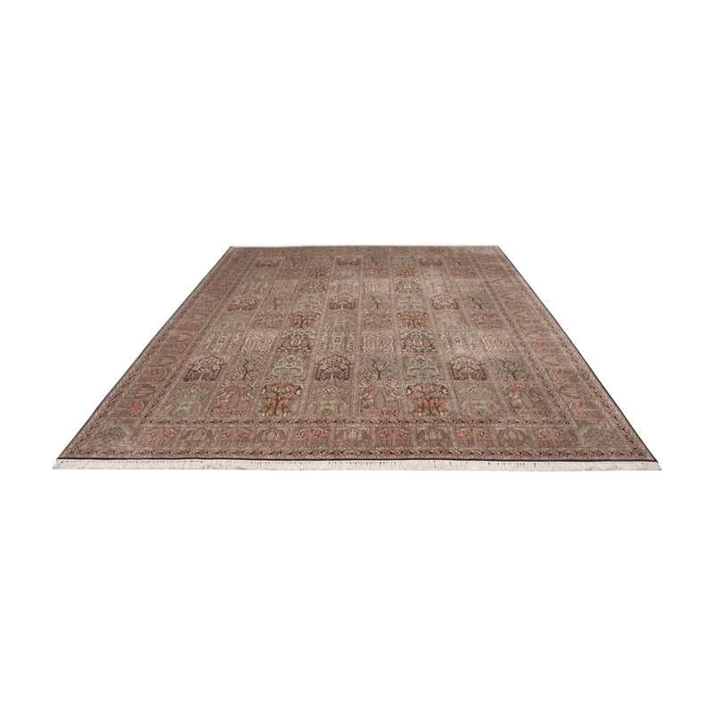 Kaschmir Seide Teppich 274x362cm - Orientteppich - dunkelbeige