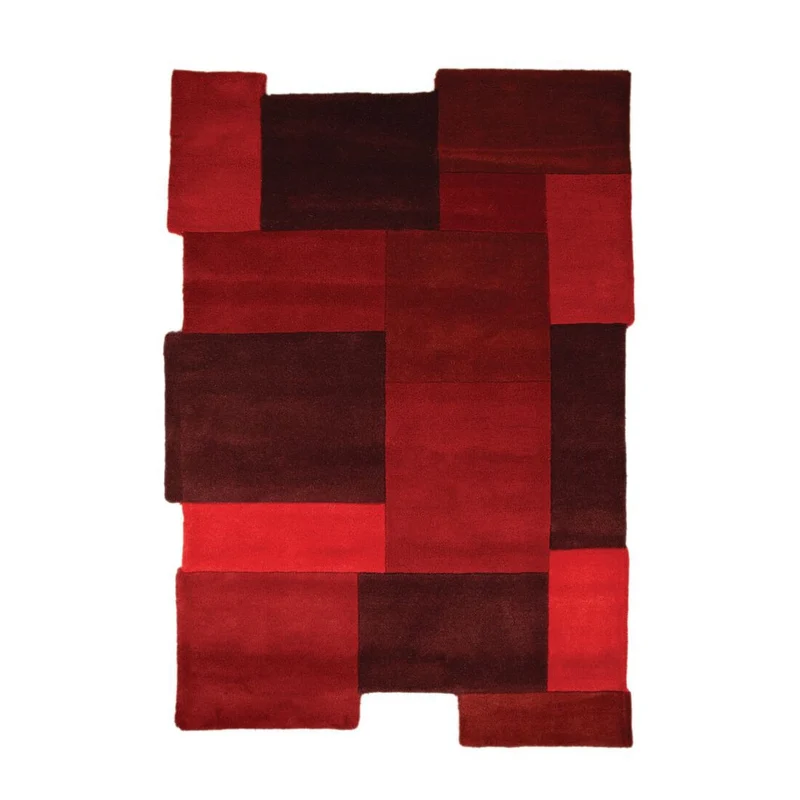 Abstrakt Teppich - Stracto Collage Rot