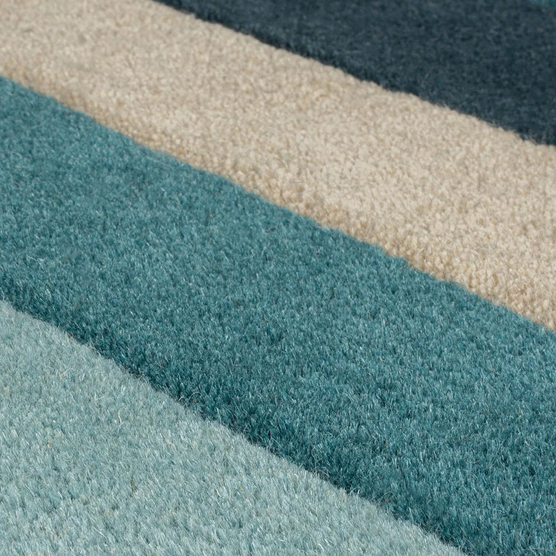 Abstrakt Teppich - Stracto Collage Petrol Blau