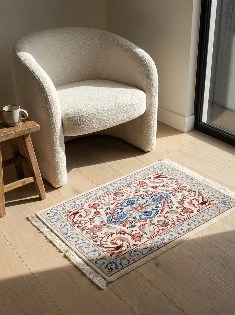 Isfahan · Handgeknüpft – Beige, 55x38 cm