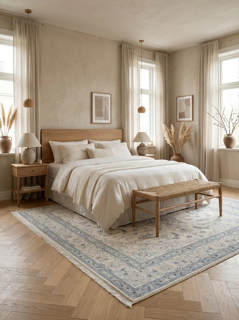 Nain 12La · Handgeknüpft – Beige, 298x247 cm