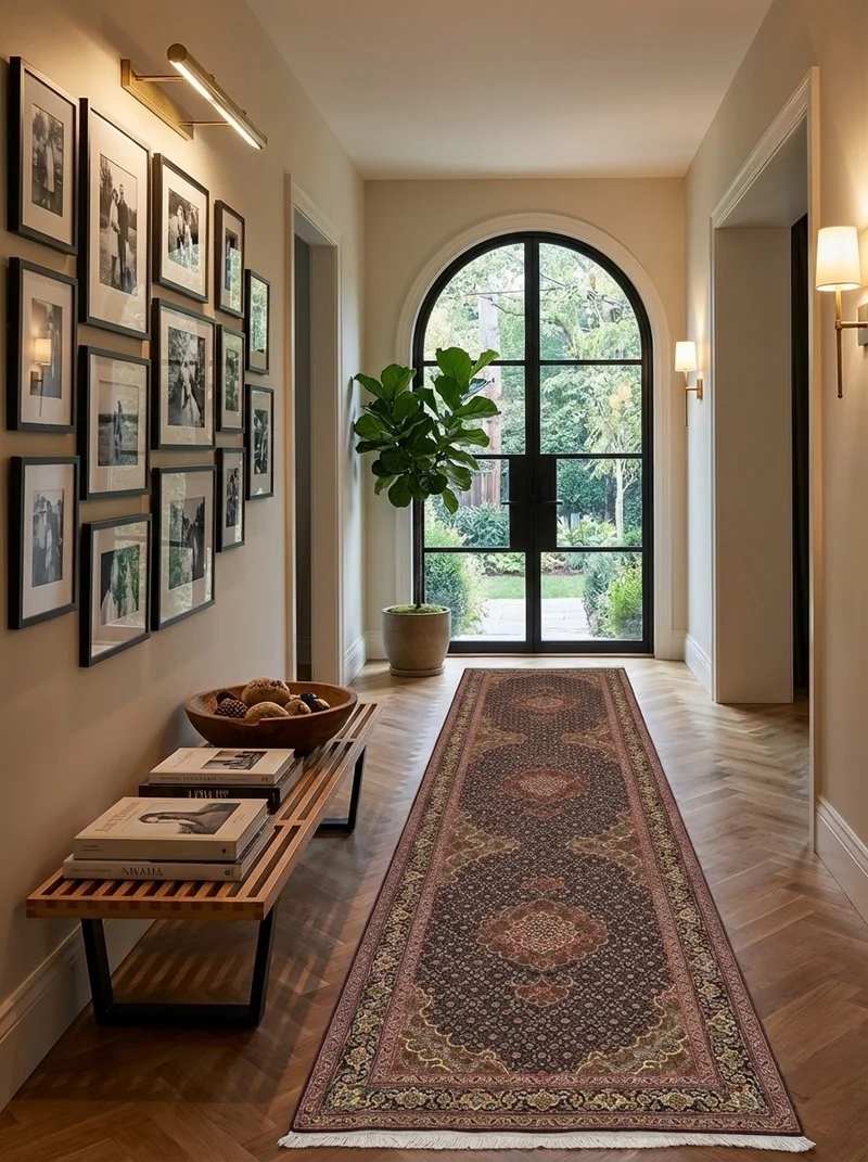 Tabriz 50 Raj · Handgeknüpft – Schwarz, 364x84 cm