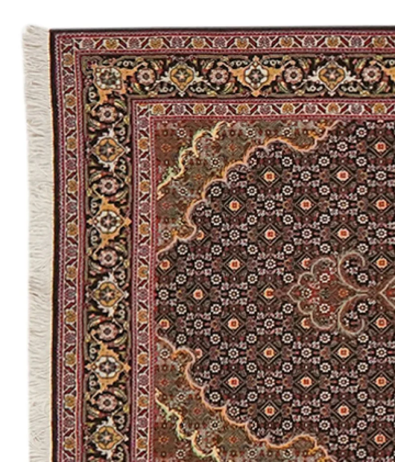 Tabriz 50 Raj · Handgeknüpft – Schwarz, 364x84 cm