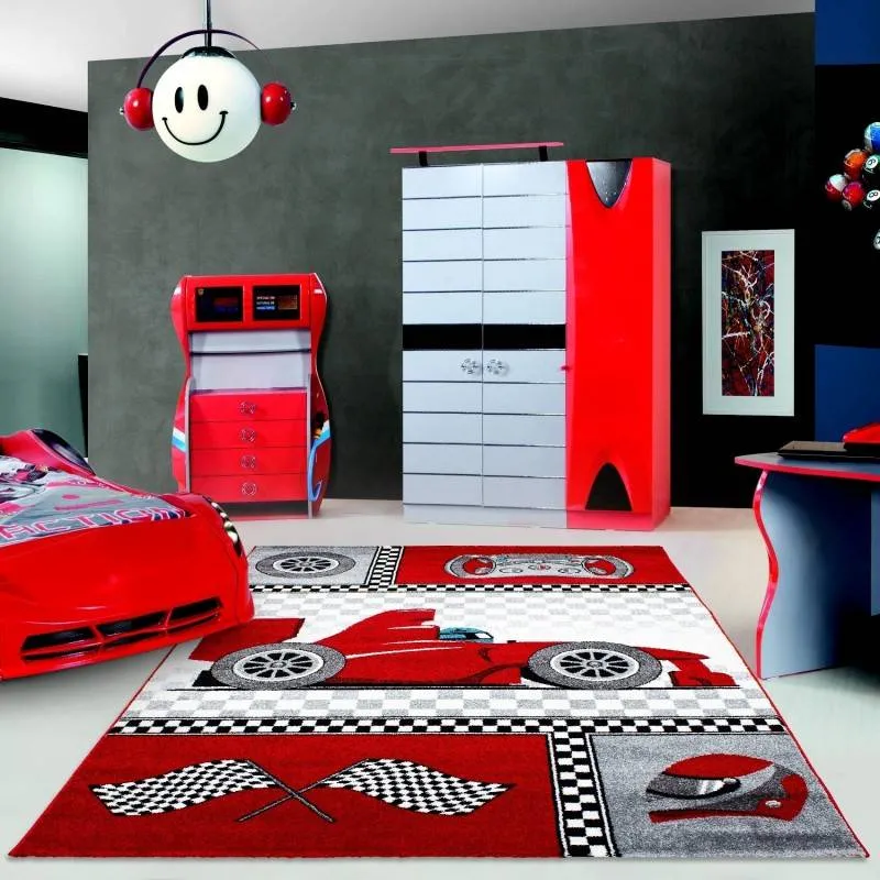 Teppich Kinderzimmer - Mila Auto Rot