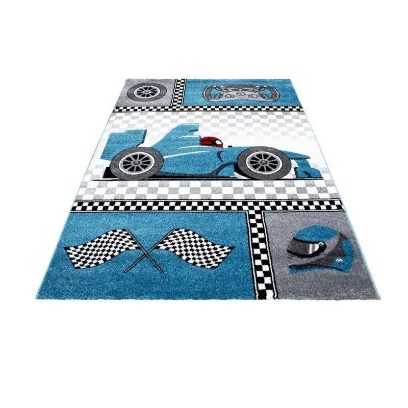 Teppich Kinderzimmer - Mila Auto Blau