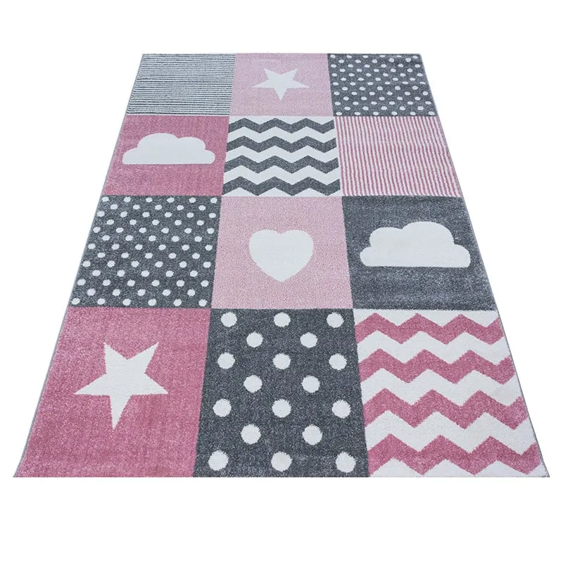 Kinder Teppich - Ava Bunt Rosa