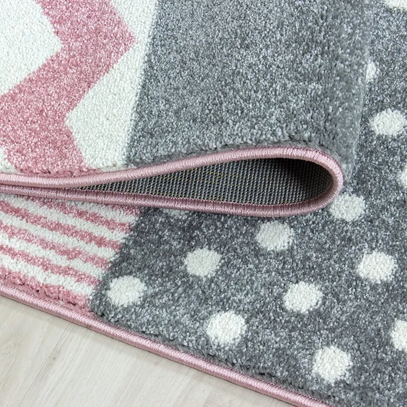 Kinder Teppich - Ava Bunt Rosa
