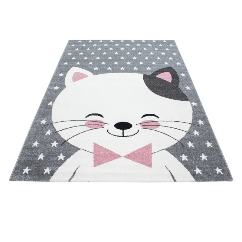 Kinderzimmerteppich - Anna Katze Rosa