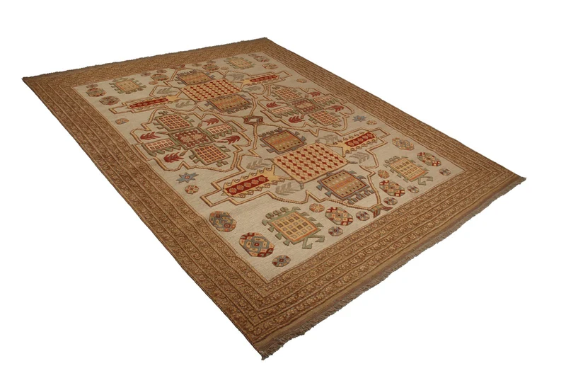 Kelim Belutch · Handgewebt – Braun, 253x212 cm