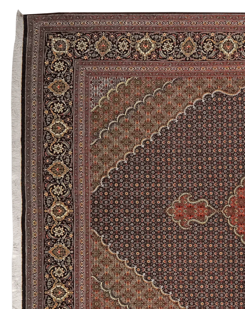 Tabriz 50 Raj · Handgeknüpft – Schwarz, 303x206 cm