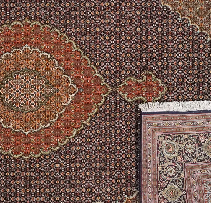 Tabriz 50 Raj · Handgeknüpft – Schwarz, 303x206 cm