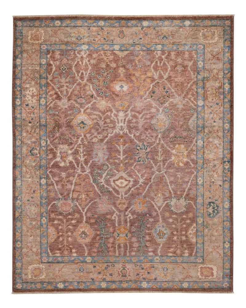 Usak Teppich 152x194cm - Orientteppich - dunkelbeige