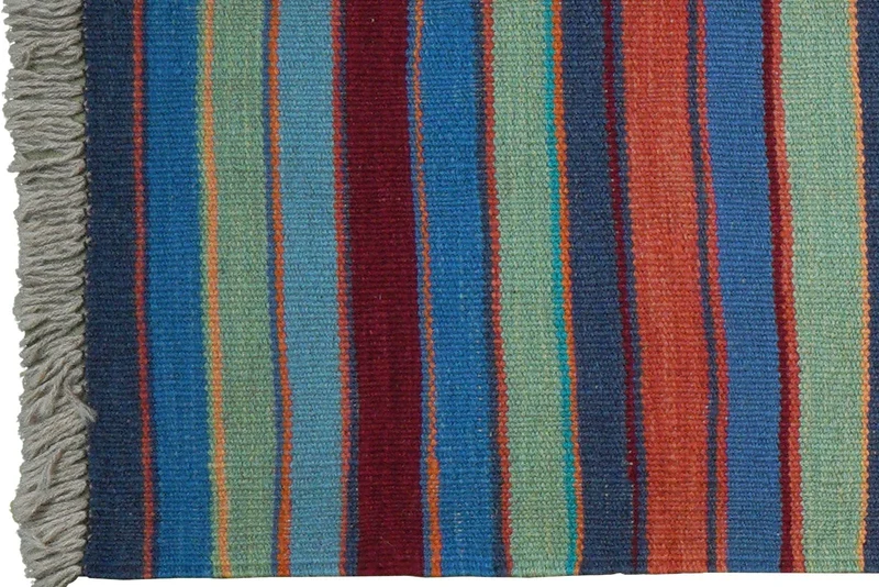 Kelim Gashgai · Handgewebt – Blau, 192x58 cm