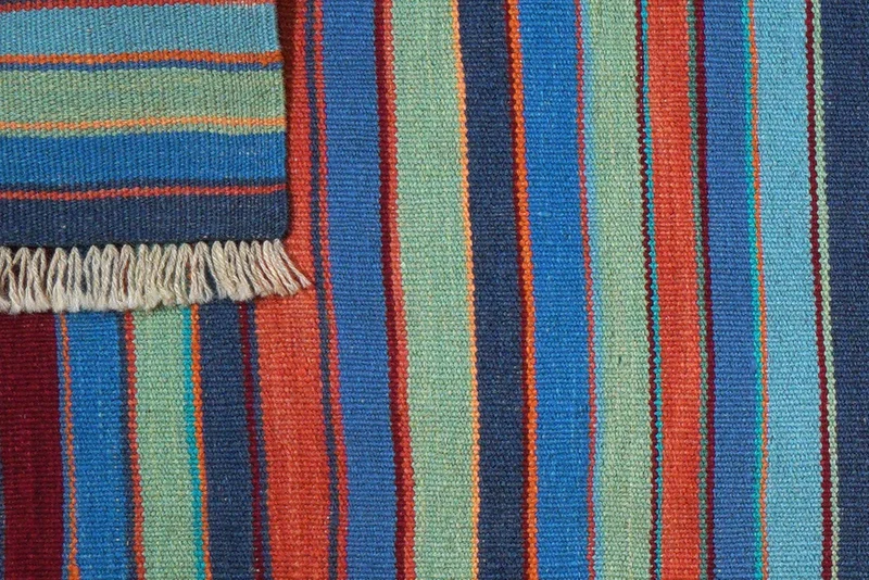 Kelim Gashgai · Handgewebt – Blau, 192x58 cm