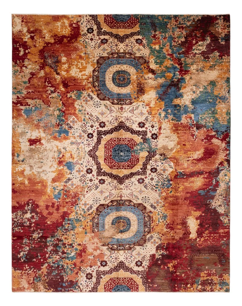 Designer Teppich 302x385cm - mehrfarbig