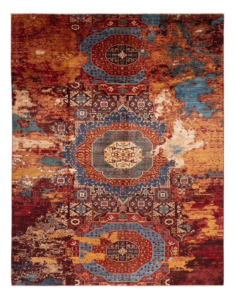 Designer Teppich 303x396cm - mehrfarbig