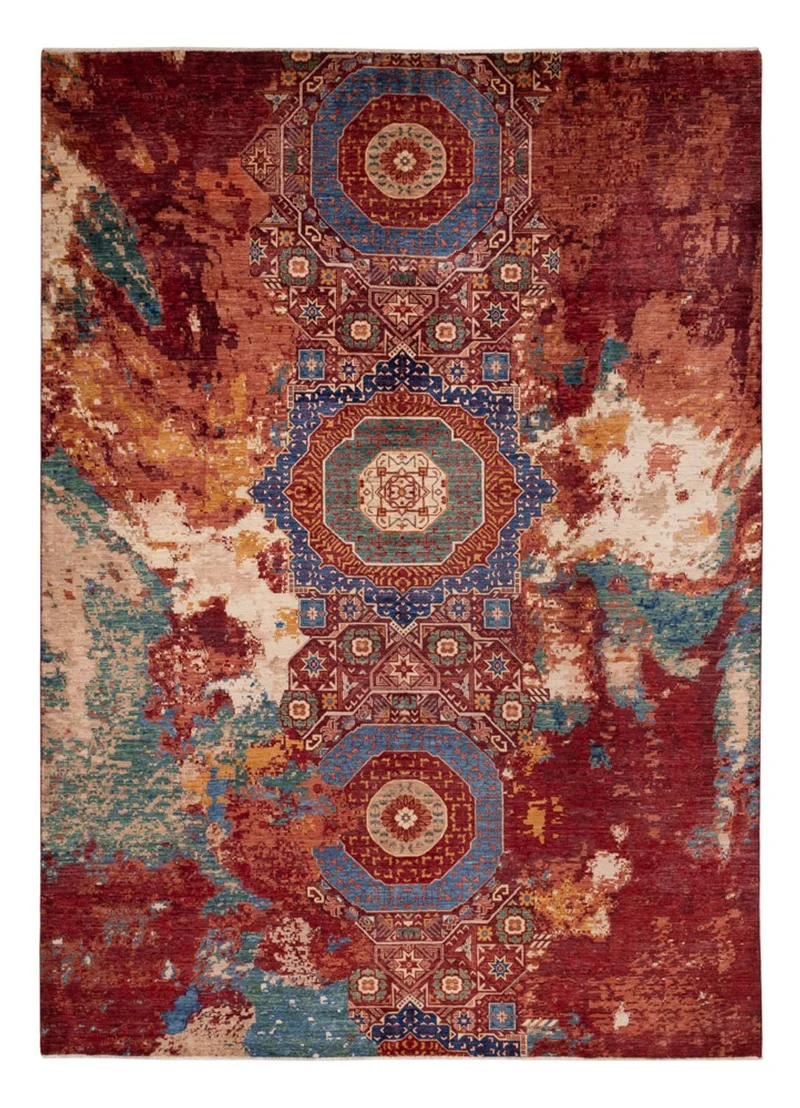 Designer Teppich 245x346cm - mehrfarbig