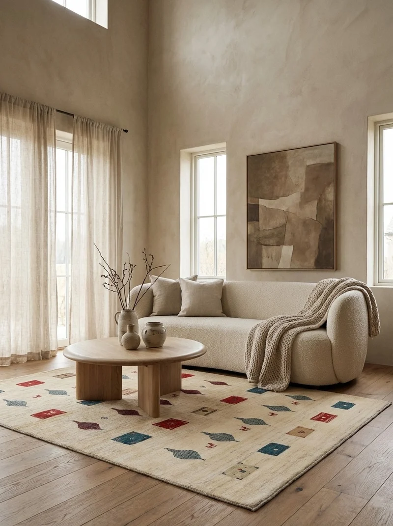 Rizbaf · Handgeknüpft – Beige, 182x129 cm