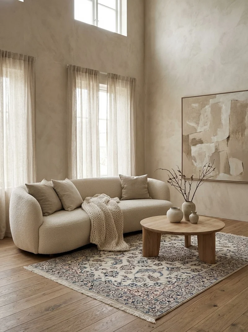Nain 9La · Handgeknüpft – Beige, 186x115 cm