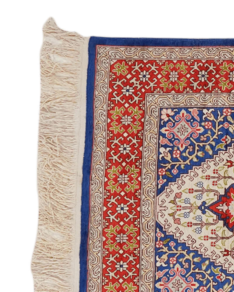 Hereke-Seide · Handgeknüpft – Beige, 91x62 cm