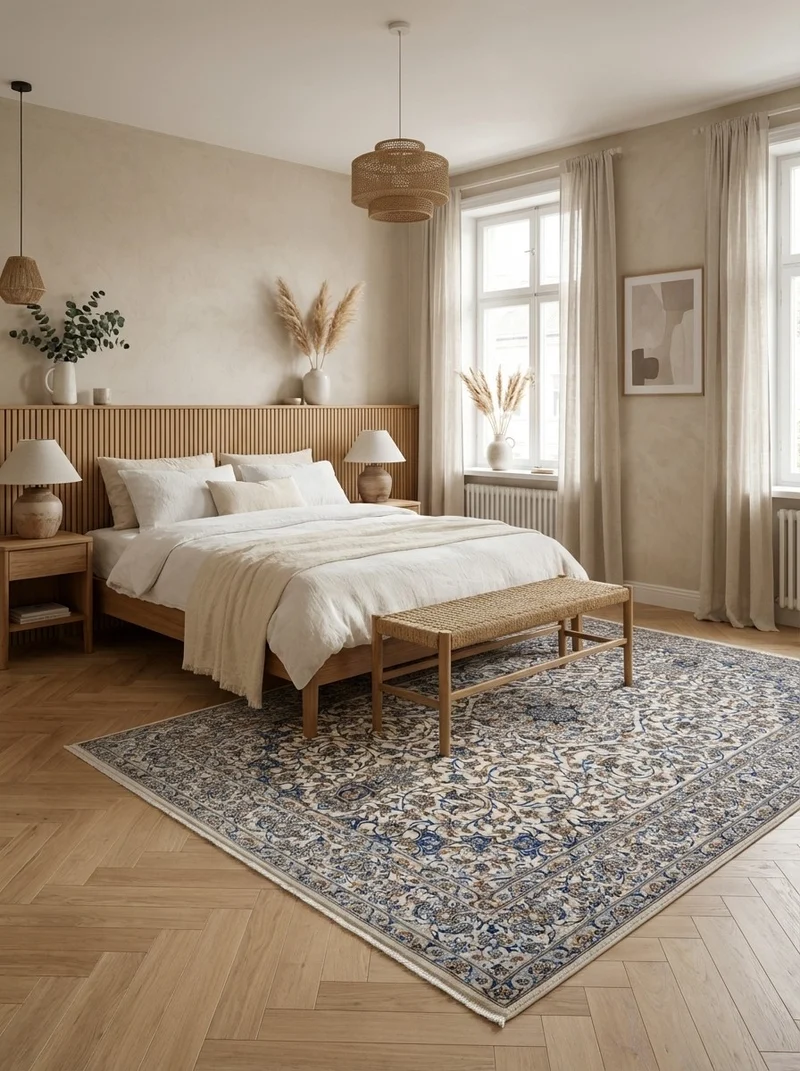 Nain 9La · Handgeknüpft – Beige, 303x210 cm