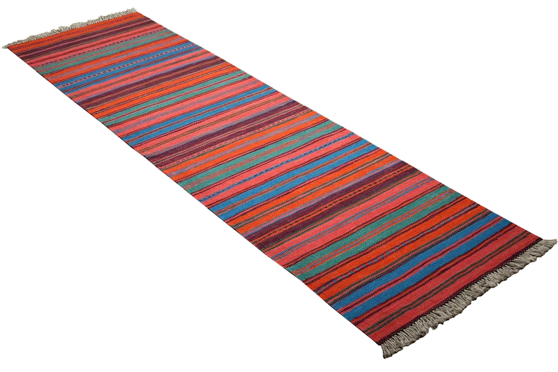Kelim Gashgai · Handgewebt – Bunt, 200x60 cm