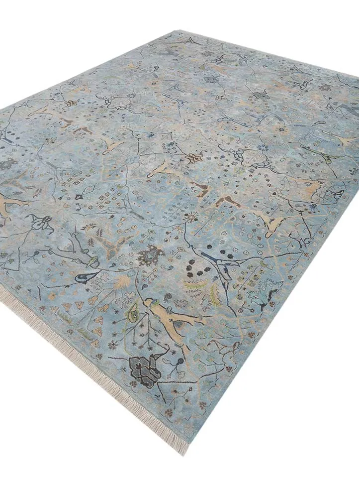 Designer Teppich - 240 x 300 cm - lichtblau