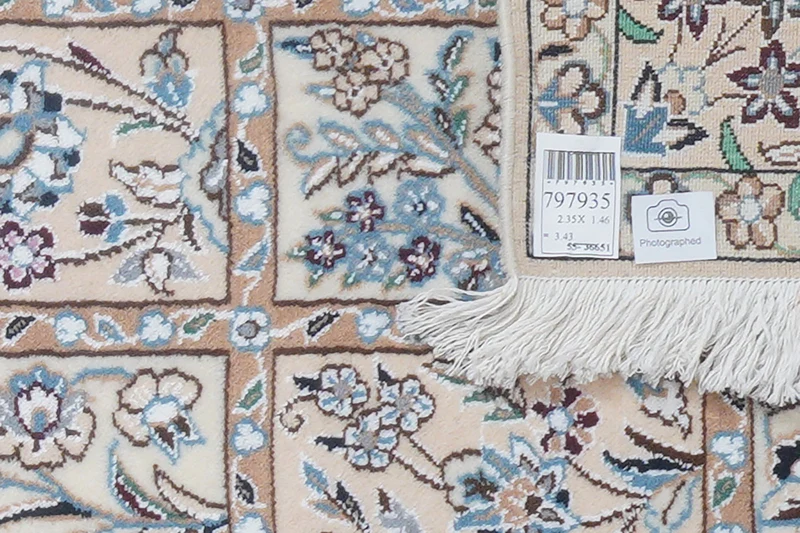 Nain 9La · Handgeknüpft – Beige, 235x146 cm