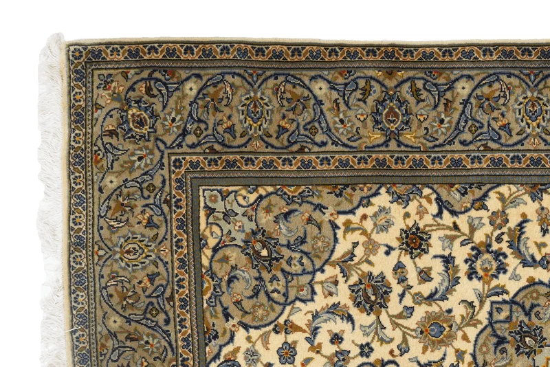 Kashan · Handgeknüpft – Beige, 193x143 cm