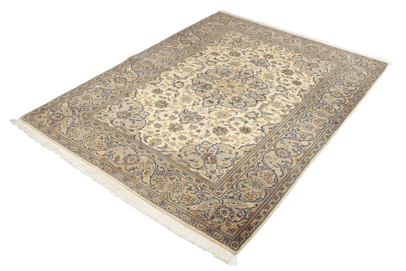 Kashan · Handgeknüpft – Beige, 193x143 cm