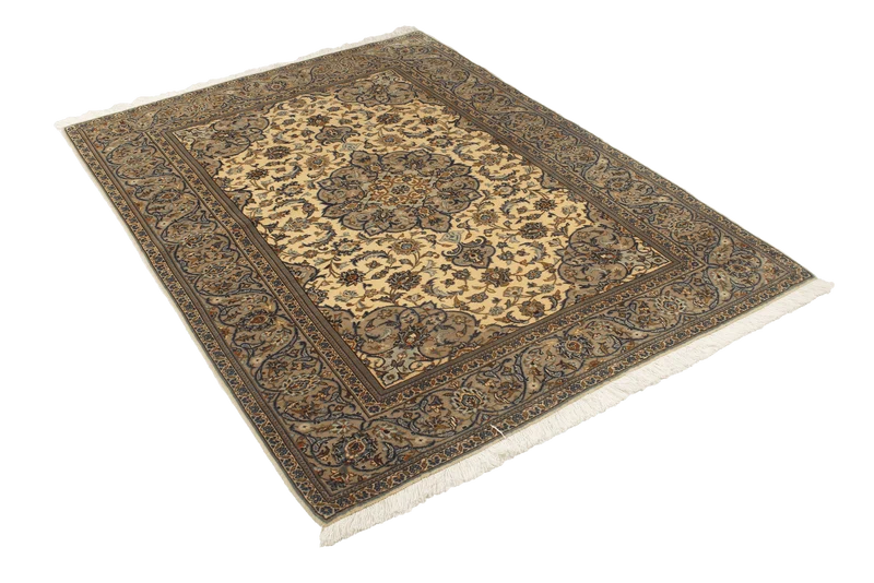 Kashan · Handgeknüpft – Beige, 193x143 cm