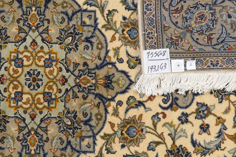 Kashan · Handgeknüpft – Beige, 193x143 cm