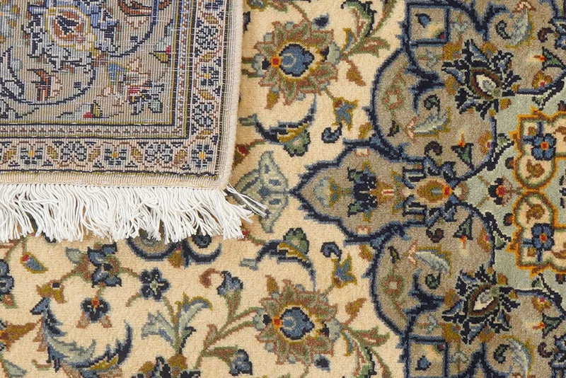 Kashan · Handgeknüpft – Beige, 193x143 cm