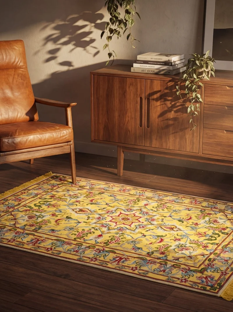 Tabriz 50 Raj · Handgeknüpft – Gelb, 148x99 cm